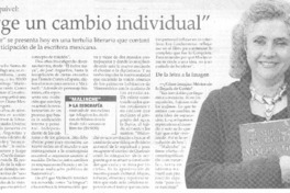 "Urge un cambio individual"