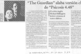 "The Guardian" alaba versión chilena de "Piscosis 4.48"