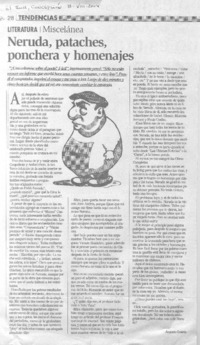 Neruda, pataches, ponchera y homenajes