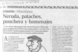 Neruda, pataches, ponchera y homenajes