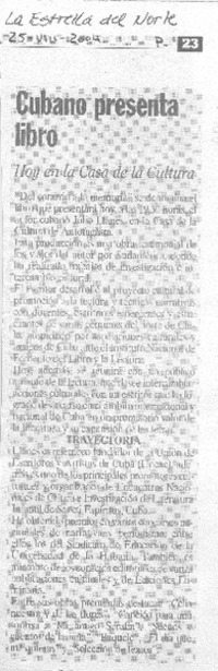 Cubano presenta libro