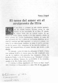 El tema del amor en el Arcipreste de Hita