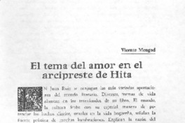 El tema del amor en el Arcipreste de Hita