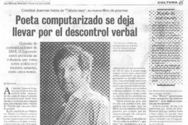Poeta computarizado se deja llevar por el descontrol verbal