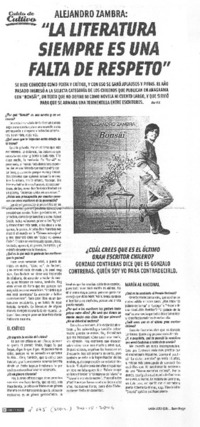 "La literatura siempre es una falta de respeto" [entrevista]