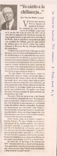 "Yo canto a la chillaneja --"