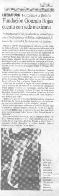 Fundación Gonzalo Rojas cuenta con sede mexicana