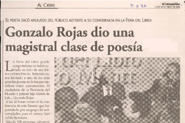 Gonzalo Rojas dió una magistral clase de poesía
