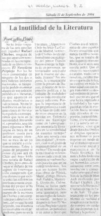 La Inutilidad de la literatura