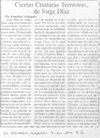 Ciertas criaturas terrestres de Jorge Díaz