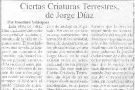 Ciertas criaturas terrestres de Jorge Díaz