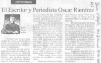 El Escritor y periodista Oscar Ramírez