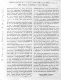 Pedro Lemebel y Sergio Parra en Rancagua: una ciudad sedienta de espectáculo