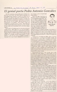 El genial poeta Pedro Antonio González