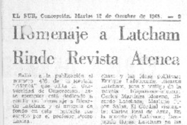 Homenaje a Latcham rinde revista Atenea