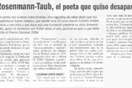 Rosenmann-Taub, el poeta que quiso desaparecer