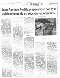 Juan Ramírez Portilla prepara libro con 200 publicaciones de su sección "¿Lo sabía?"