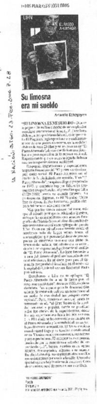 Su limosna era mi sueldo