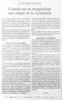 Cuando no se imaginaban una mujer en la Academia