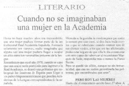 Cuando no se imaginaban una mujer en la Academia