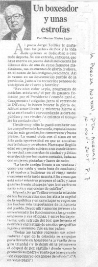 Un Boxeador y unas estrofas