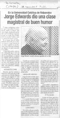 Jorge Edwards dio una clase magistral de buen humor