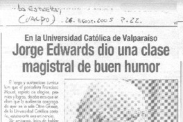 Jorge Edwards dio una clase magistral de buen humor