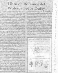 Libro de Botánica del profesor Fedor Dufey