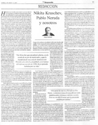 Nikita Kruschev, Pablo Neruda y nosotros