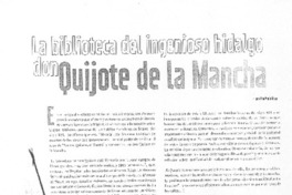 La biblioteca del ingenioso hidalgo don Quijote de la Mancha
