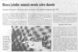 Rivera Letelier anunció novela sobre duende