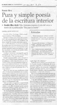 Pura y simple poesía de la escritura interior