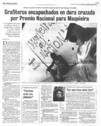 Grafiteros encapuchados en dura cruzada por Premio Nacional para Maquieira