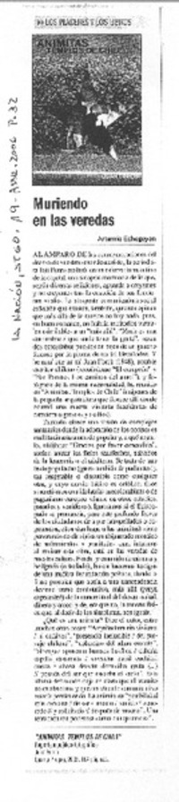 Muriendo en las veredas