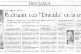 Radrigán: con "Drácula" en la mira (entrevistas)