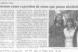 "Escribo poemas como expresión de cosas que pasan alrededor, y mías"