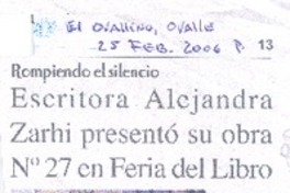 Escritora Alejandra Zarhi presentó su obra No. 27 en Feria del Libro