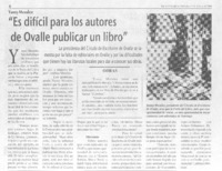 "Es difícil para los autores de Ovalle publicar un libro"