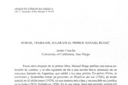 Robar, trabajar, jugar en el primer Manuel Rojas