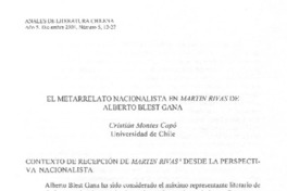 El metarrelato nacionalista en Martín Rivas de Alberto Blest Gana