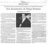 Dos documentos de Dirgo Portales