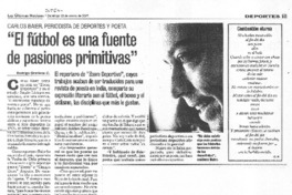 "El fútbol es una fuente de pasiones primitivas" [entrevista]