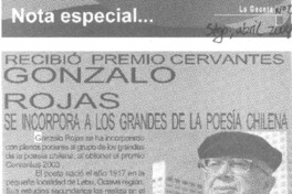 Recibió Premio Cervantes Gonzalo Rojas se incorpora a los grandes de la poesía chilena