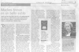 Muchos temas en un bello estilo