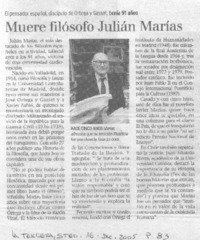 Muere filósofo Julián Marías