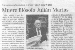 Muere filósofo Julián Marías