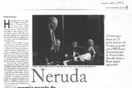 Nerruda premia poesía de Carlos Germán Belli.
