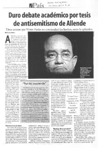 Duro debate académico por tesis de antisemitismo de Allende
