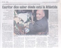 Escritor dice saber donde está la Atlántida (entrevistas)