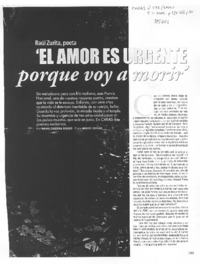El amor es urgente porque voy a morir [entrevista]